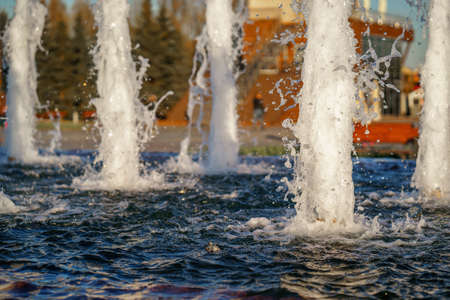 The gush of water of a fountainの写真素材