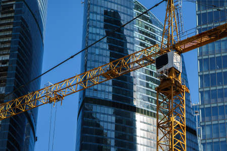 construction of high-rise buildings. modern view. landscape. craneの写真素材