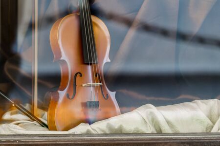 backround violin close up installationの写真素材