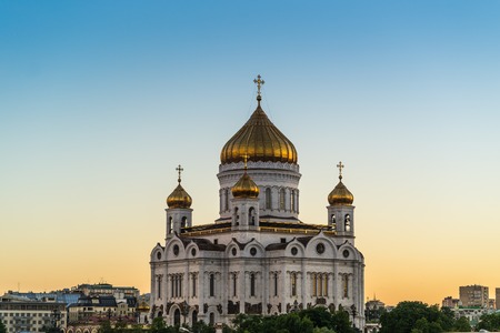 Moscow, Russia, 26 june 2017: the Cathedral of Christ the Savior at sunsetのeditorial素材