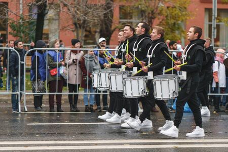 MOSCOW, RUSSIA, 14 OCTOBER 2017: Carnival parade in Moscow dedicated to the 19th World Youth Day and students.のeditorial素材