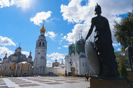 VOLOGDA,RUSSIA-JULY 2, 2017: View of the Vologda Kremlin from the Kremlin Square.のeditorial素材