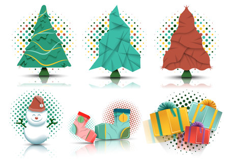 Set of Christmas elements for your card or graphic design.のイラスト素材