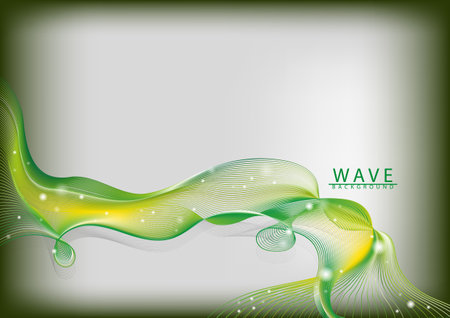 Abstract background. Waves line Ribbons green tone. Vector illustration. For use in graphics or product components.のイラスト素材