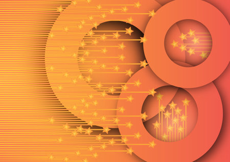 Abstract orange gradient background light bright Star. vector illustration. For use in graphics or product components.のイラスト素材