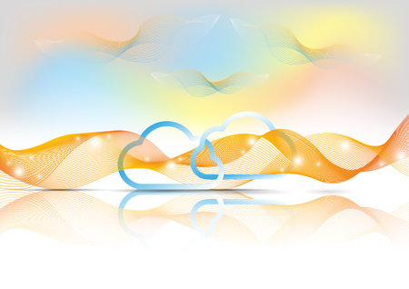 Wave orange light innovation bright clouds background. vector illustration. For use in graphics or product components.のイラスト素材