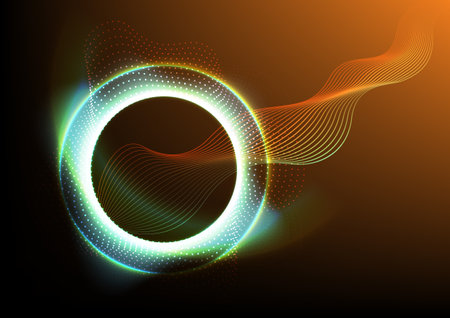 Abstract technology background Hitech. Wave line blend color background, vector illustration. For use in graphics or product components.のイラスト素材