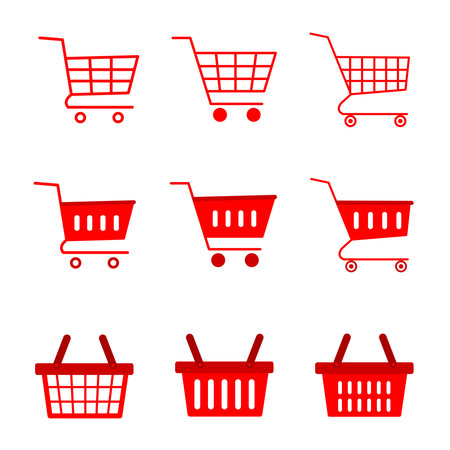 shopping cart symbol shop and sale icon, Shopping basket vector icons.のイラスト素材