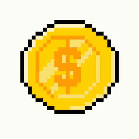 Pixel art game currency coin , pixel art dollar coinsのイラスト素材