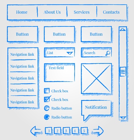 Website design sketch style kitのイラスト素材