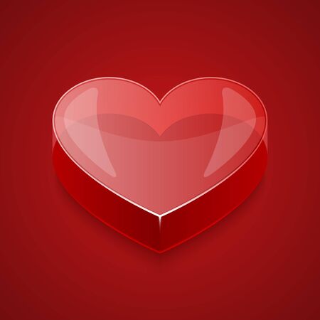 3d glass heart illustrationのイラスト素材