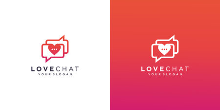 love chat logo designのイラスト素材