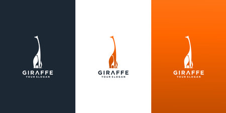giraffe logo designのイラスト素材