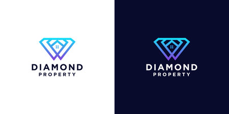 diamond with home logo designのイラスト素材