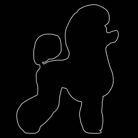 dog breed poodle on black and white squares and cells . Dog breed vector black silhouette. Dog breed black icons isolated on white background. Dog breed black vector icon illustration. Dog breed black silhouette isolated vector. Dog poodle flat silhouetteのイラスト素材