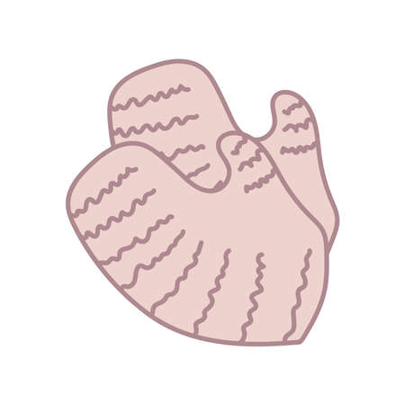 Merry Christmas and Happy New Year. Xmas background with realistic pink and purple gift mittens.のイラスト素材