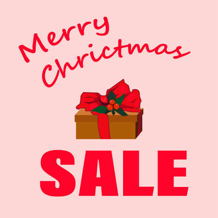 Merry Christmas and Happy New Year soft realistic pink sale background with giftのイラスト素材