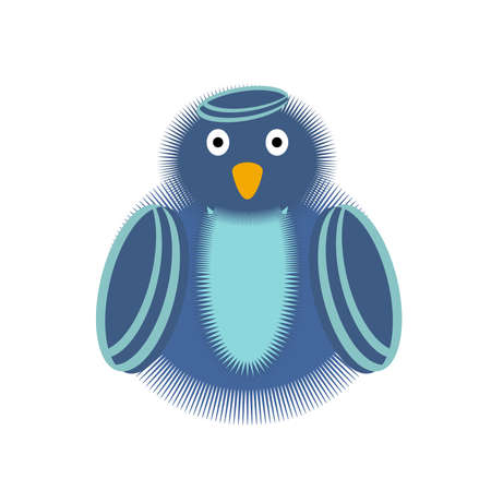 Bright, colorful character a blue bird snowman isolated on white backgroundのイラスト素材