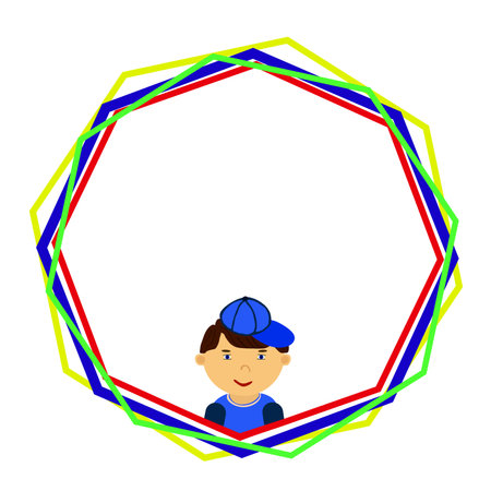 Boy in colorful frame for text, avatar, card