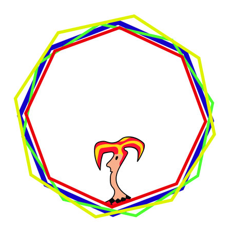 Clown in colorful frame for text, avatar, cardのイラスト素材