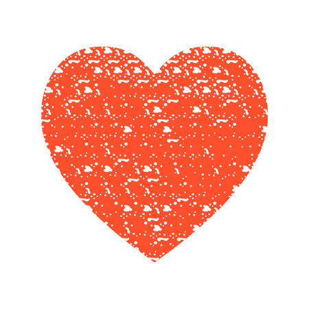 Heart is red with white texture, drops of sprayのイラスト素材