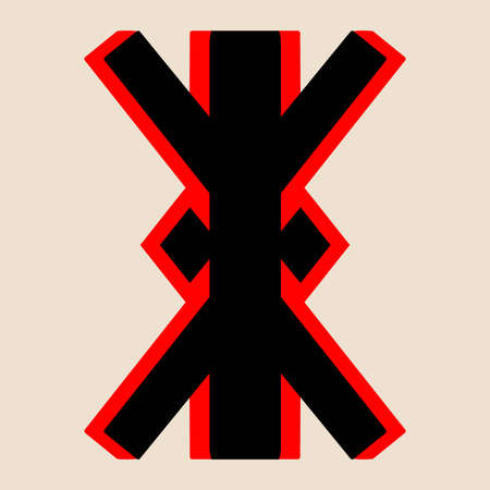 National ancient magic red, black symbol isolatedのイラスト素材