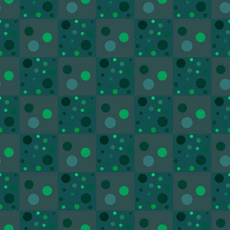 Green geometric pattern of small, large circles.のイラスト素材