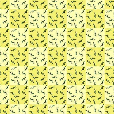 Floral monochrome seamless pattern of green leaves