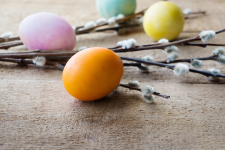 Easter eggs and pussy-willow twigs