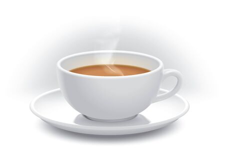 Ceramic cup of hot tea illustrationの写真素材
