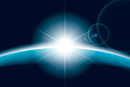 sunrise in spaceの写真素材