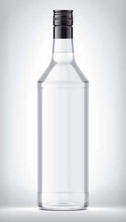 Transparent Glass Bottle on backgroundの写真素材