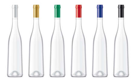 Set of Bottles with color caps.の写真素材