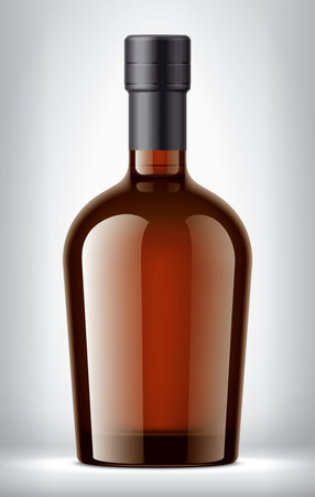 Color Glass Bottle on background with Black Foil.の写真素材