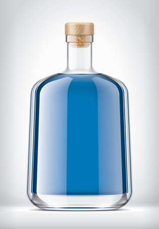 Glass Bottle with Cork on background.の写真素材