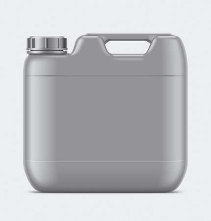 Gray Plastic Jerry Can mockup.の写真素材