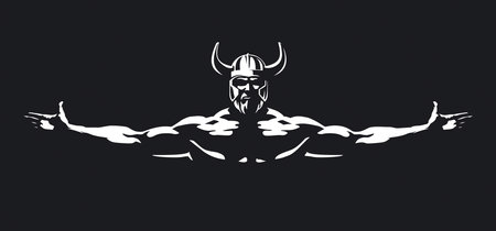 A muscular bearded man in a helmetのイラスト素材