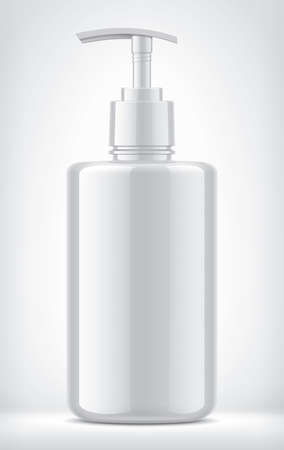Non-transparent plastic bottle on background.の写真素材