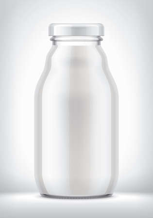 Glass Bottle with Milk.の写真素材