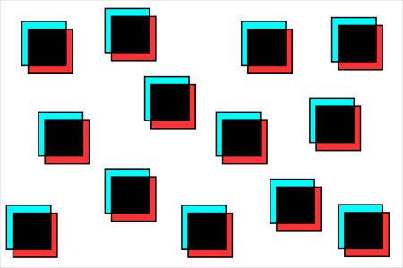 Squares in black blue and red colors. Abstract backgroundのイラスト素材