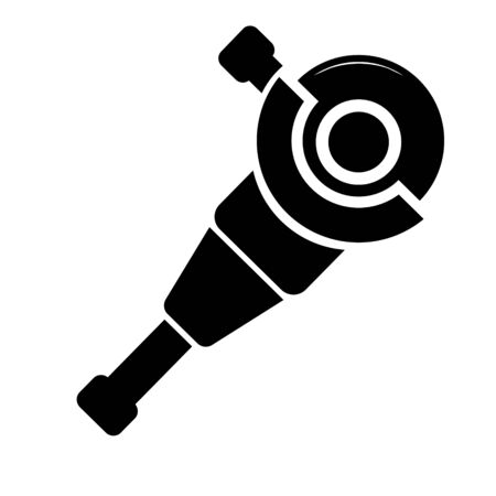 Simple illustration of electric angle grinder vector icon for web design isolated on white backgroundのイラスト素材