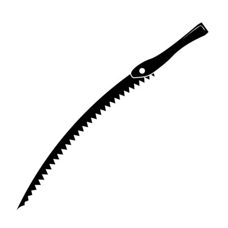 Hand saw or handsaw carpentry tool flat vector icon for apps and websites.のイラスト素材