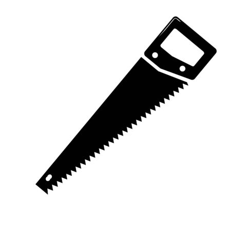 Hand saw or handsaw carpentry tool flat vector icon for apps and websites.のイラスト素材