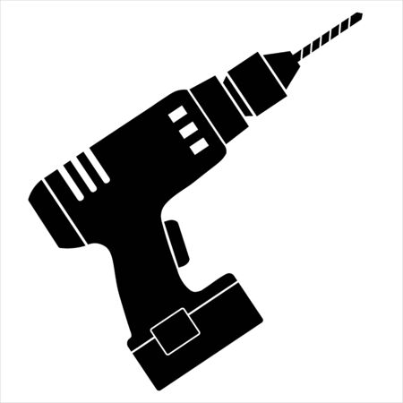 Drill, hand tool, simple flat design. EPS 10のイラスト素材