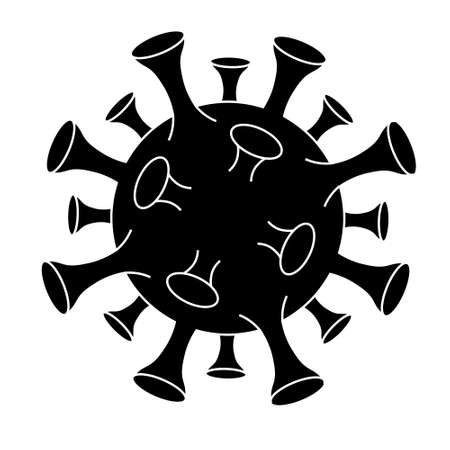 Coronavirus Bacteria Cell Icon, 2019-nCoV, Covid-2019, Covid-19 Novel Coronavirus Bacteria. No Infection and Stop Coronavirus Concepts. Medical iconのイラスト素材