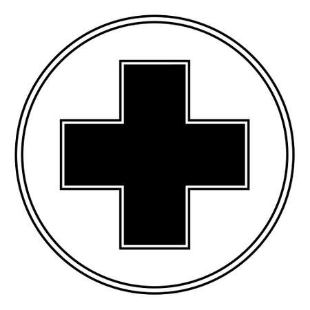 Simple Illustration of medical cross. Isolated flat icon. For mobile user interfaceのイラスト素材