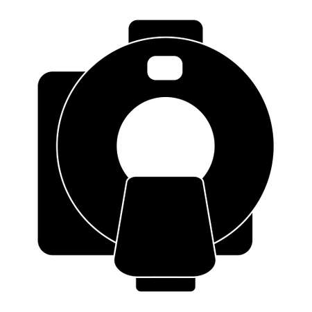 Radiology icon in flat style. Tomography illustration. MRI scanner business concept. Medical toolのイラスト素材