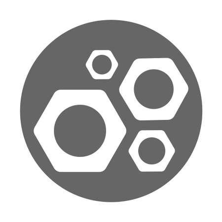 Illustration nut tool icon workshop industrial instrument. Flat styleのイラスト素材