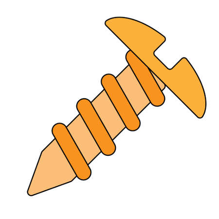 Simple illustration of screw icon Concept of work tool. Flat styleのイラスト素材