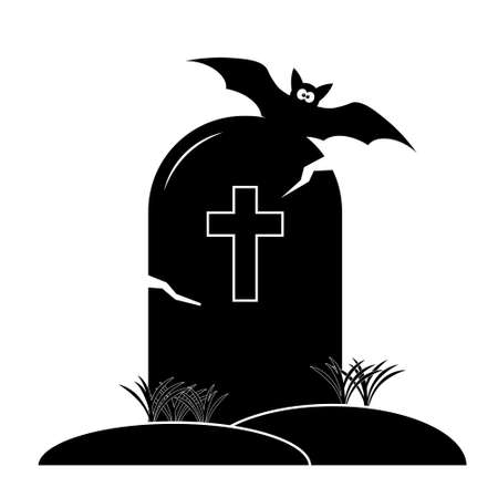 Simple illustration of grave icon Concept for Halloween day. Flat styleのイラスト素材